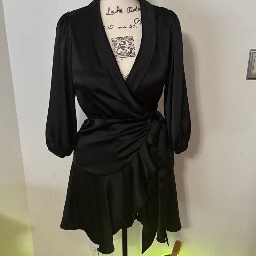 Elegant Black Wrap Dress